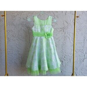 Soft Green Formal Dress Sleeveless for Girls Size 8 Years